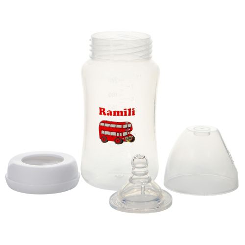 Противоколиковая бутылочка для кормления Ramili Baby 240ML (240 мл, 0+, слабый поток) фото 2