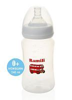 Противоколиковая бутылочка для кормления Ramili Baby 240ML (240 мл, 0+, слабый поток)