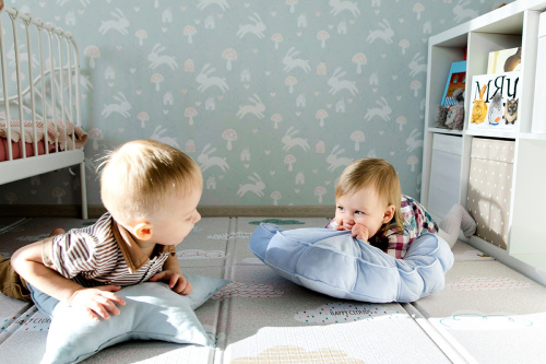 Детский коврик развивающий складной PARKLON Sillky Portable Облачка, 140x200x1 см фото 20