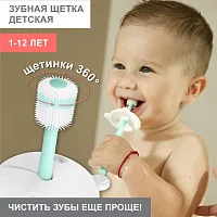 MADEBYBEAR/Зубная щетка силиконовая 360 градусов (beary mint)